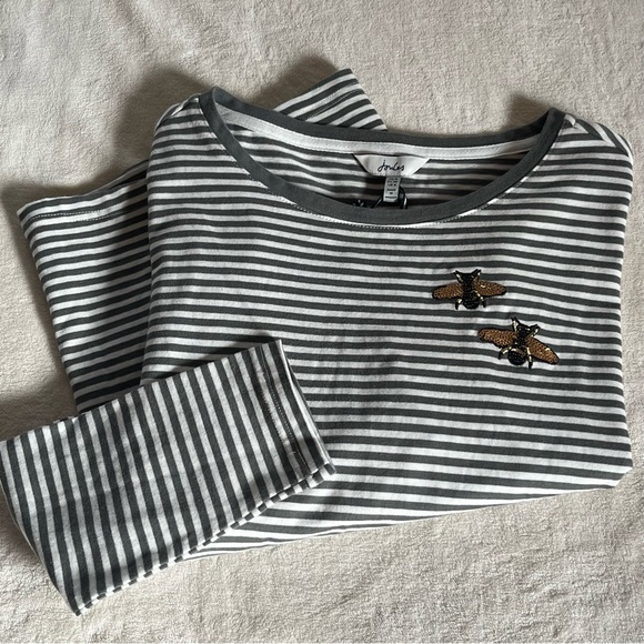 Joules Long Sleeve Top With Bumblebee Embellishment Size 4 - Picture 2 of 6